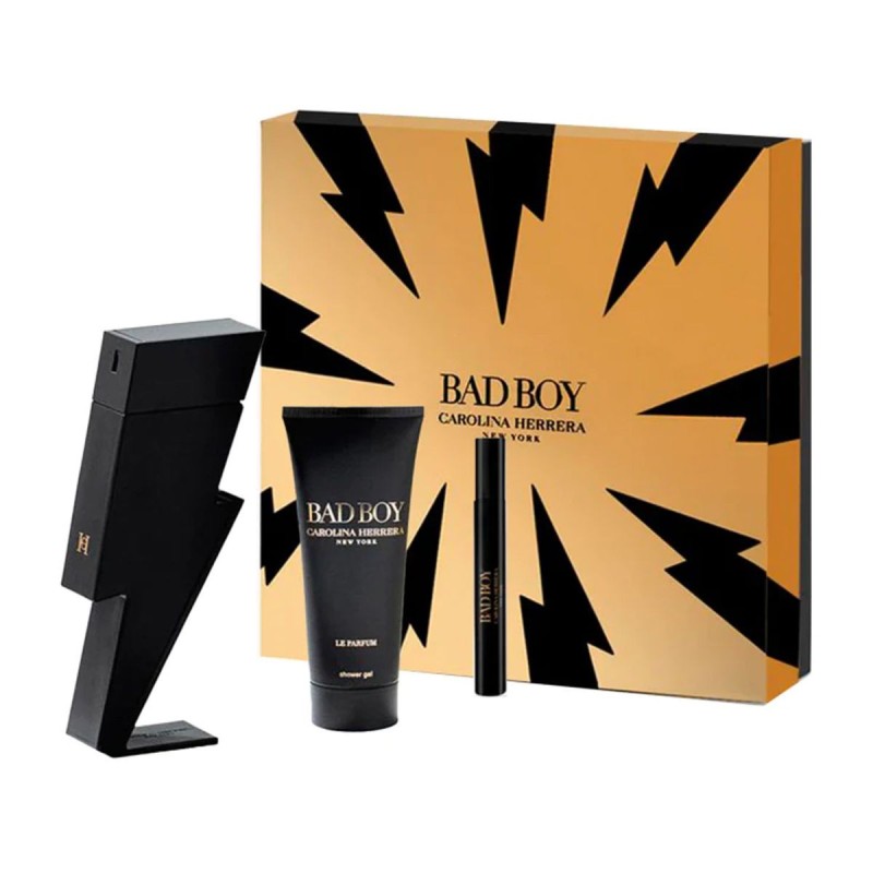 Gift Set Carolina Herrera Bad Boy Le Parfum 3pcs ( EDP 100ml & EDP 10ml & Shower gel 100ml )